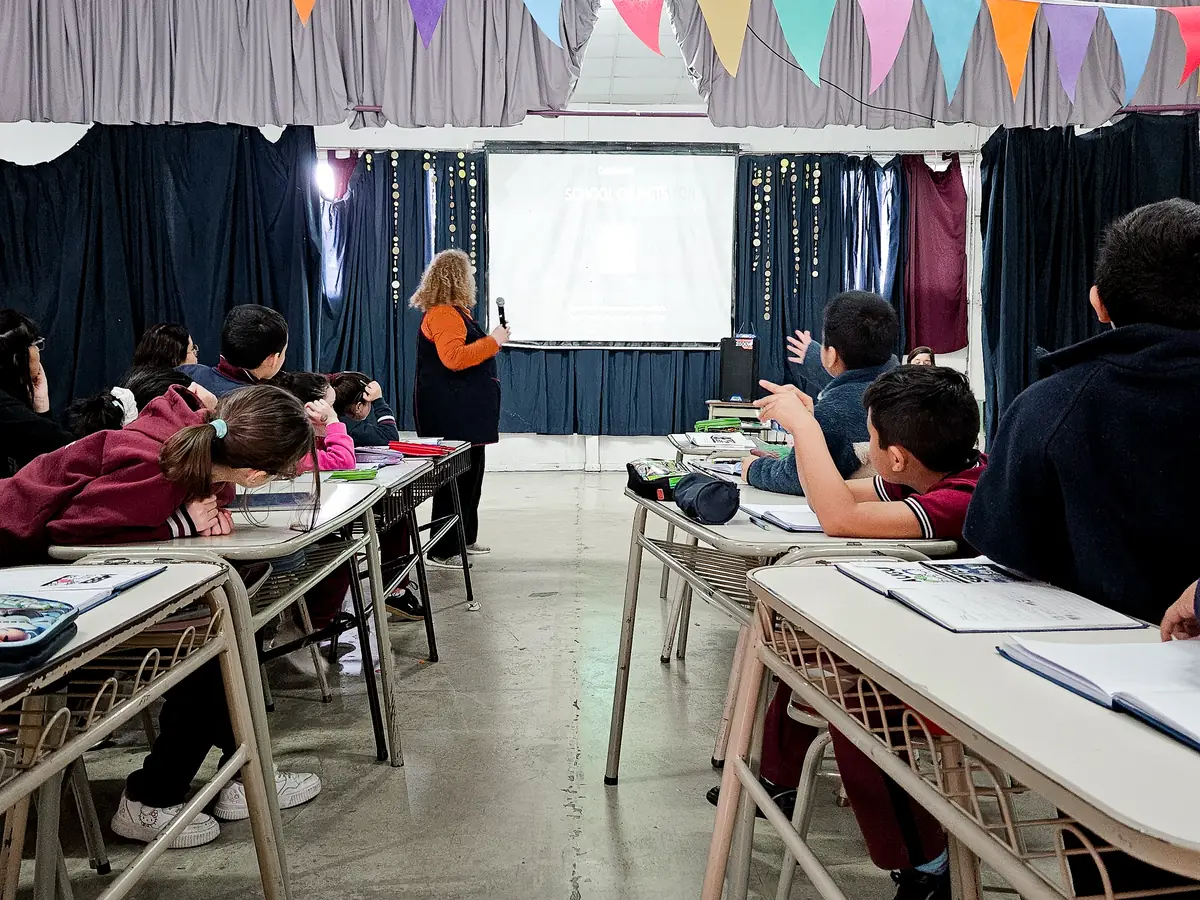 Un aula del nivel primario durante la clase